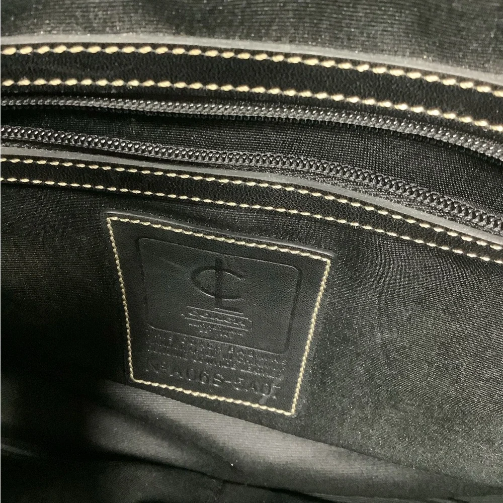 Vintage Coach Briefcase Soft Sided Black Leather Messenger Handbag Bag Slim Rare